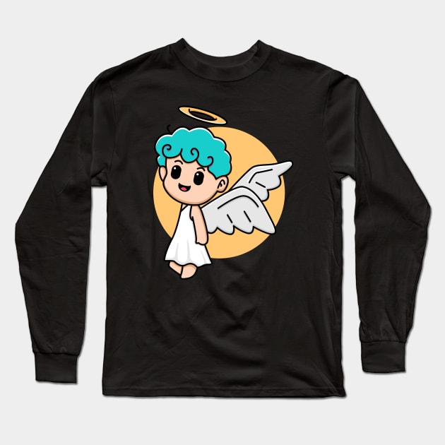 cute angel Long Sleeve T-Shirt by BarnawiMT